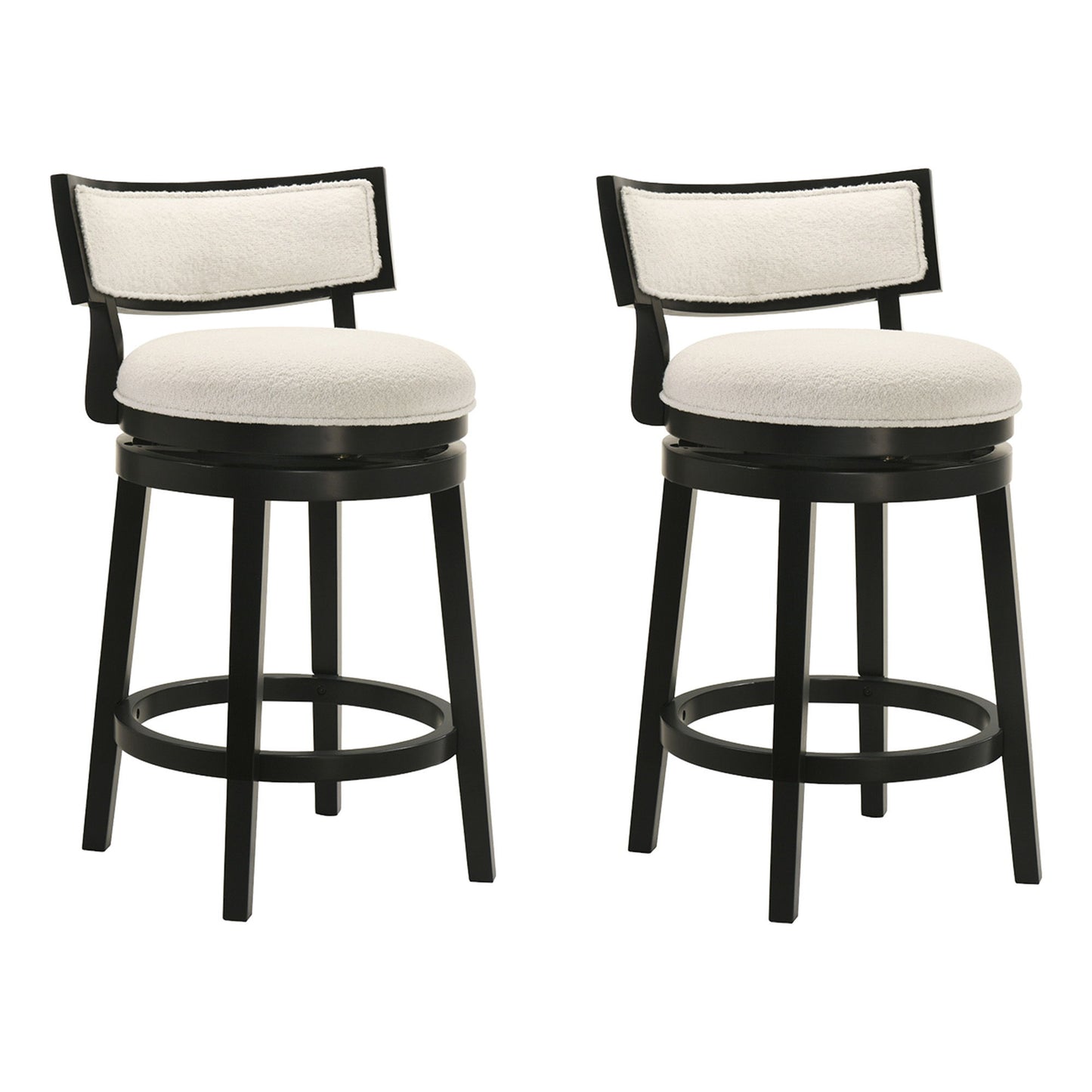 Noely - Modern Farmhouse Swivel Wood Counter Height Kitchen Bar Stool