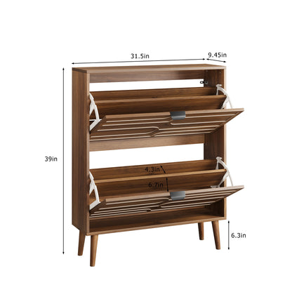 Medieval - Independent Shoe Cabinet With 2 Flip Drawers