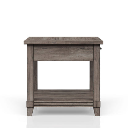 End Table With Storage Drawer Usn - Gray