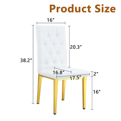 Vintage Style Armless Dining Chairs Set With Grid And Buckle Design