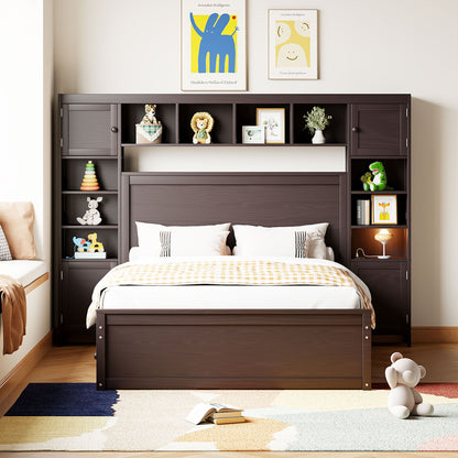 Bed With All In One Cabinet, Shelf And Sockets, Trundle