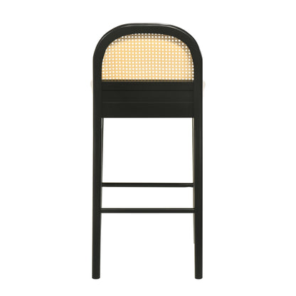 Lucio - Modern Farmhouse Wood Bar Height Kitchen Bar Stool