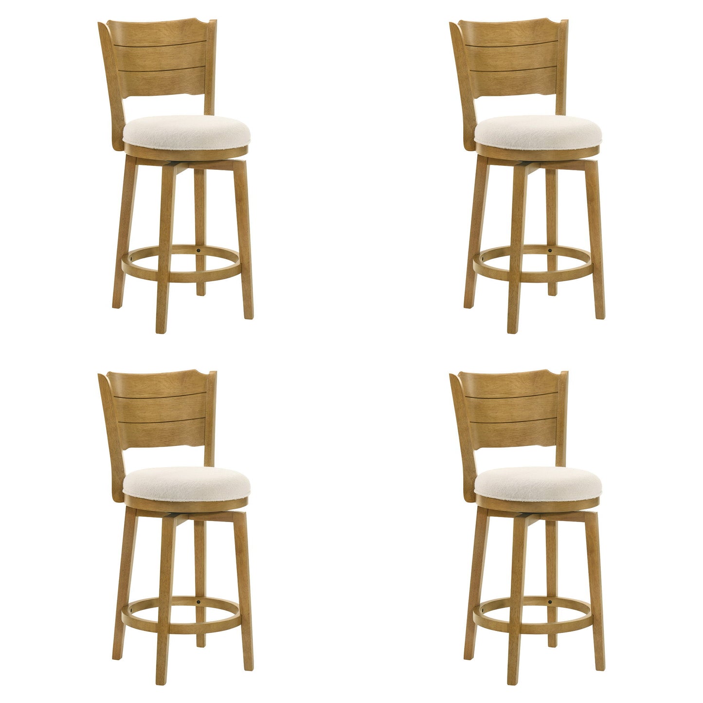 Winsley - Coastal Modern Swivel Wood Counter Height Kitchen Bar Stool