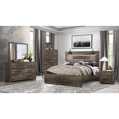Monica - Bed With Panel Style And Slat Headboard