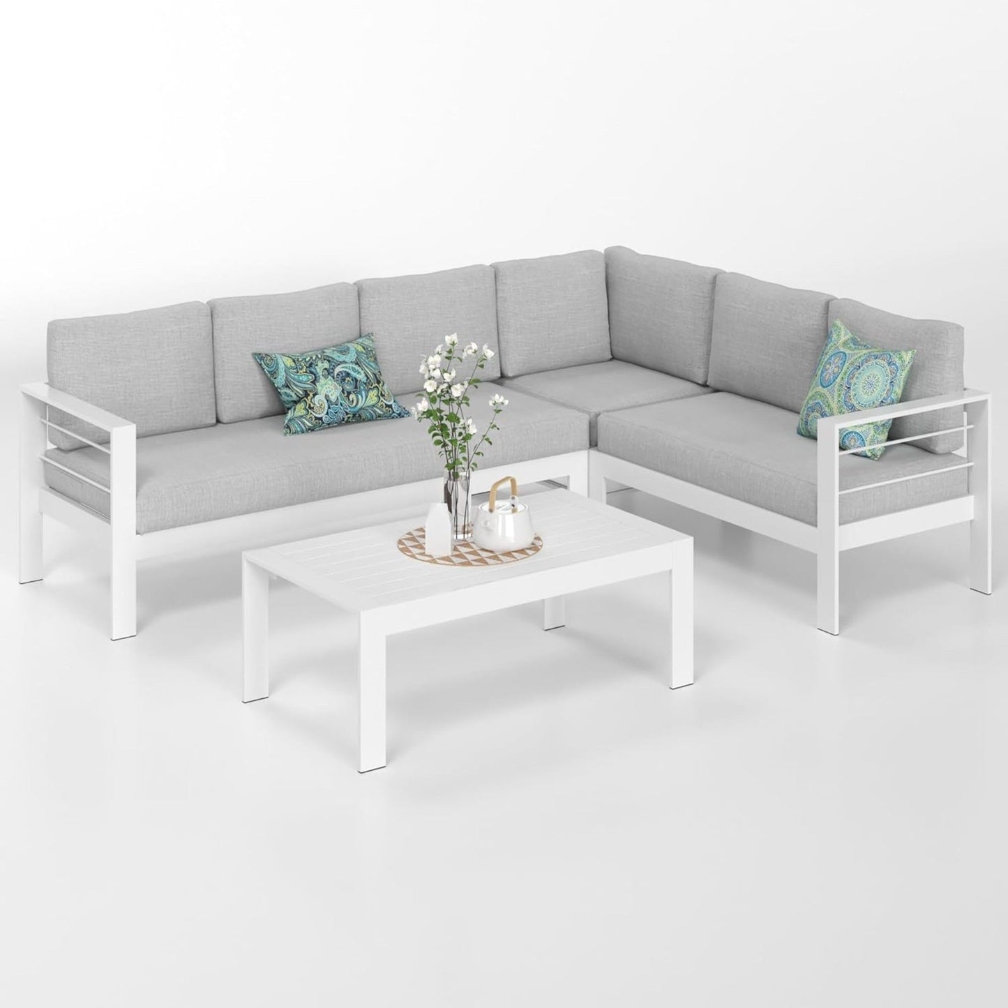 Outdoor Patio Set, All-Weather With Thick Cushions
