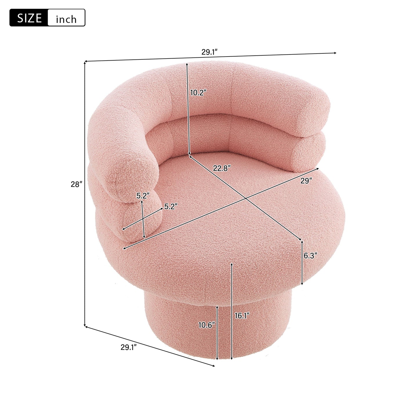 Round Swivel Accent Chair For Living Room