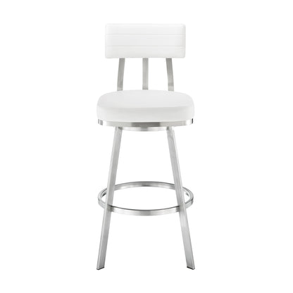 Benjamin - Swivel Stool - Brushed Steel Legs