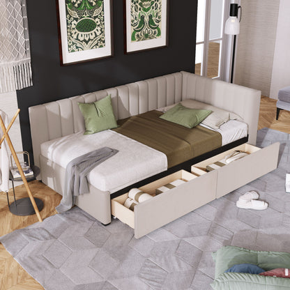 Upholstered Daybed, Sofa Bed Frame, No Box Spring Needed