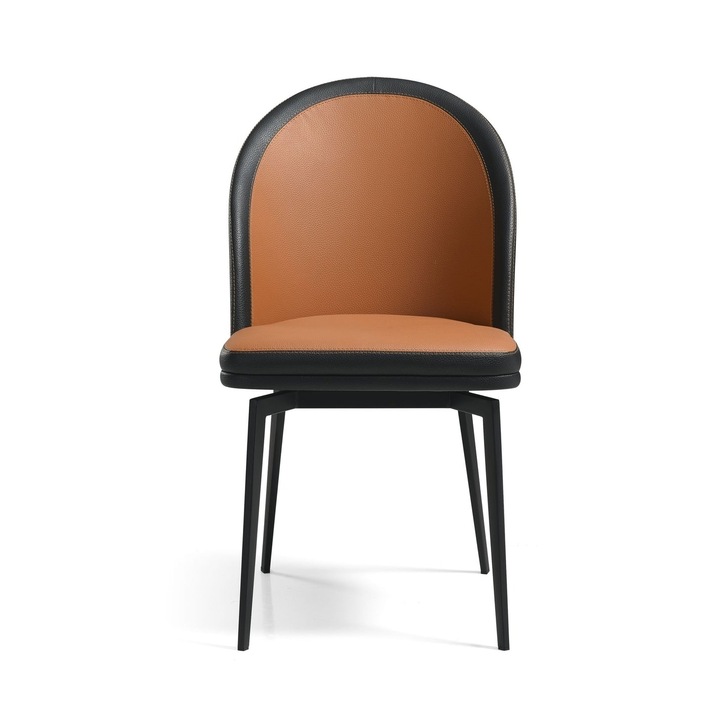 Abel - Swivel Curved Back Dining Chair (Set of 2) - Auburn Brown