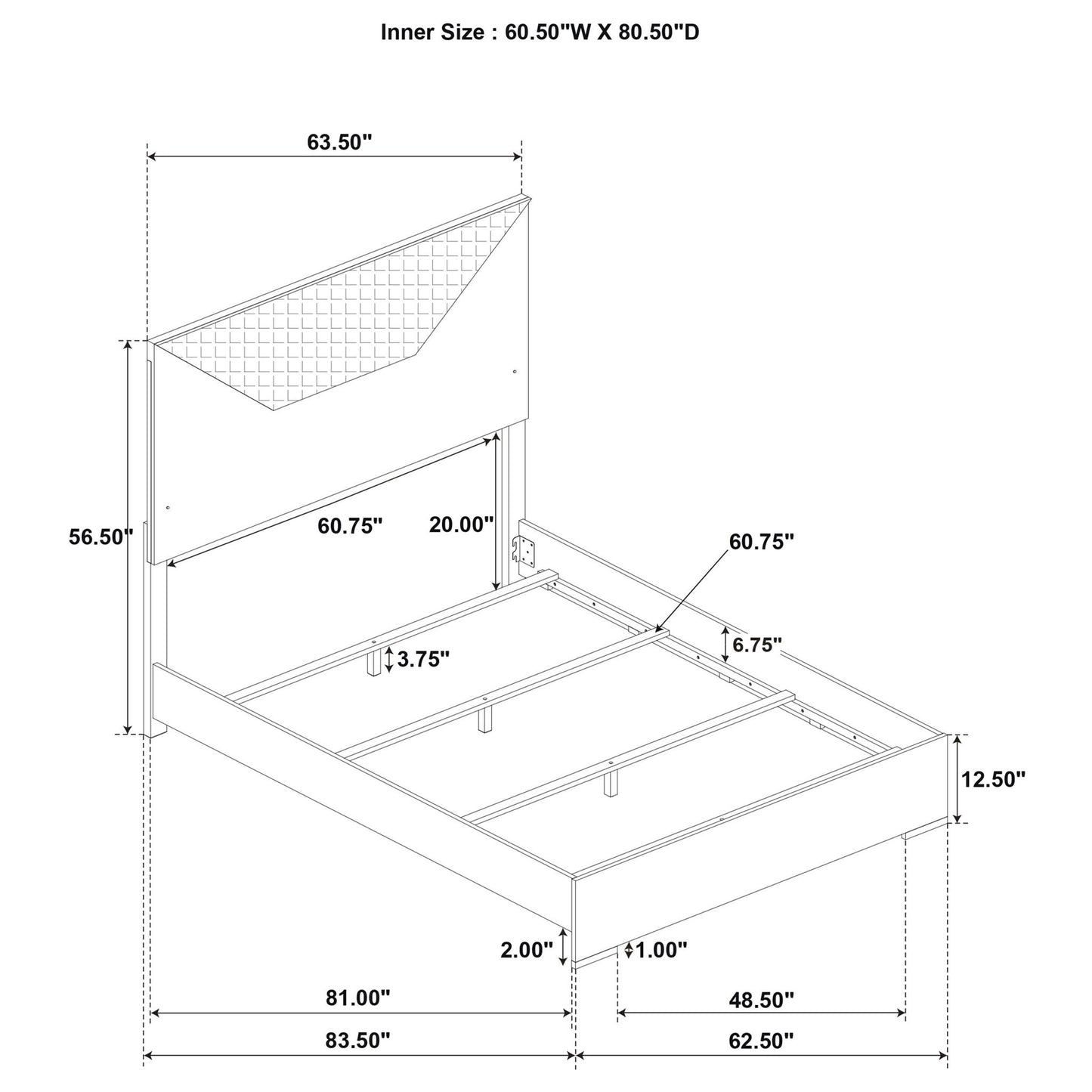 Pierce - Panel Bed LED Headboard