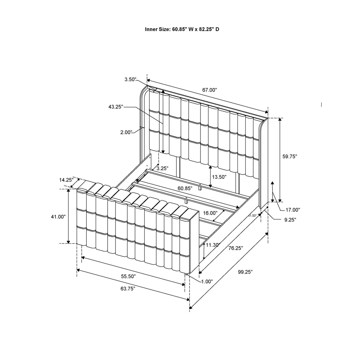 Isaiah - Bed With TV Lift-LED Speakers And Fireplace