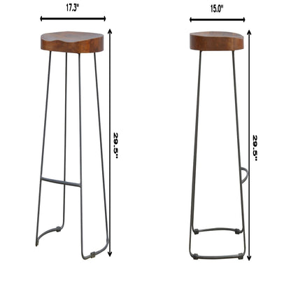 Industrial Chunky Bar Stool - Chestnut
