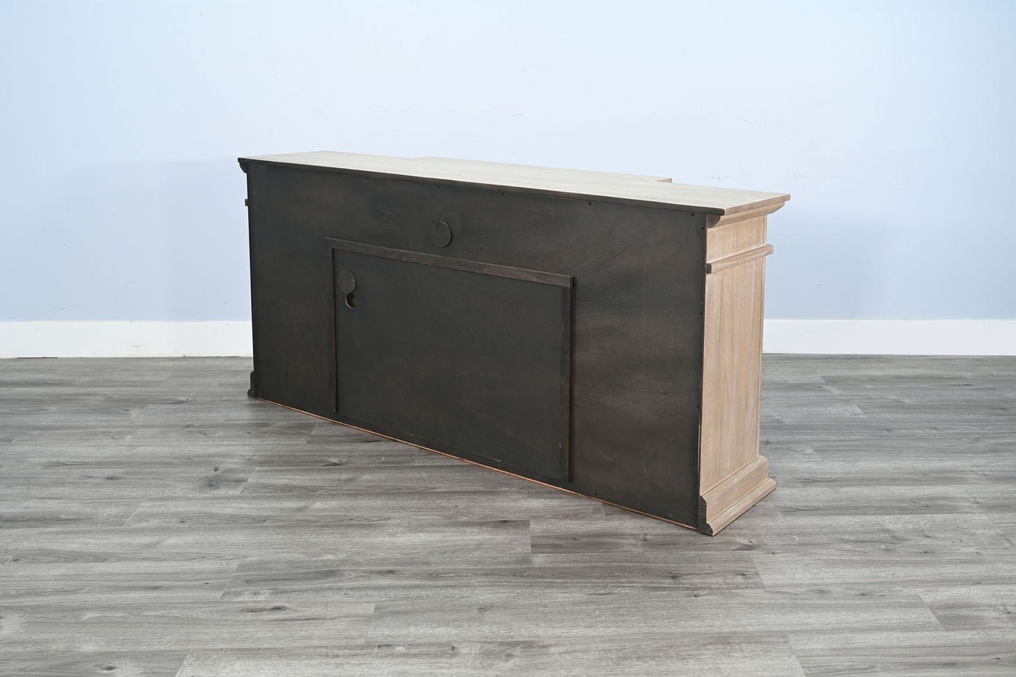 72" Media Console With Panoramic Electric Fireplace - Wheat