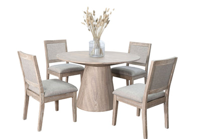 Round 5 Piece Dining Set - Wheat / Light Brown