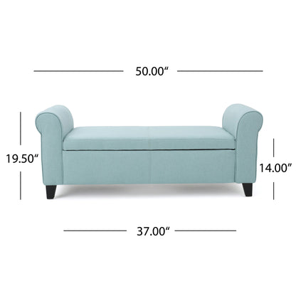 Hayes - Armed Storage Bench With Rolled Arms And Button Tufting
