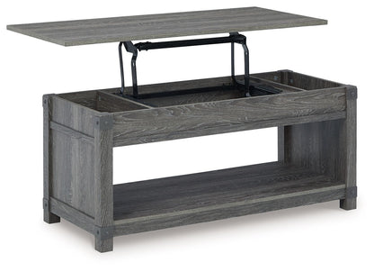 Freedan - Rect Lift Top Cocktail Table - Grayish Brown