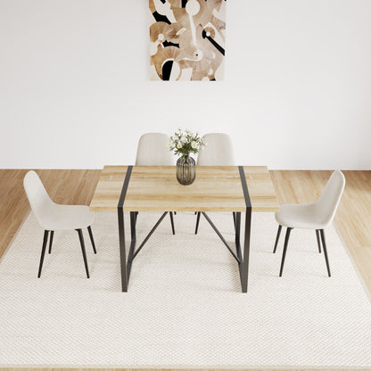 Modern Accent Dining Chairs Upholstered Seat, Metal Legs (Set of 4)