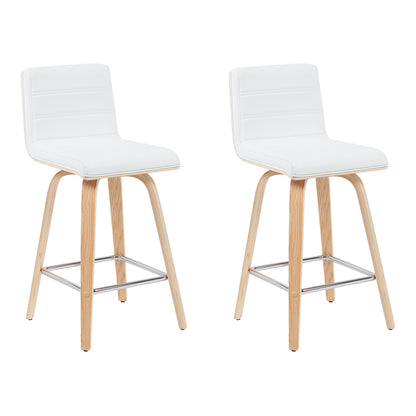 Vienna - Modern Counter Height Swivel Bar Stool - Patterned Oak Wood Frame