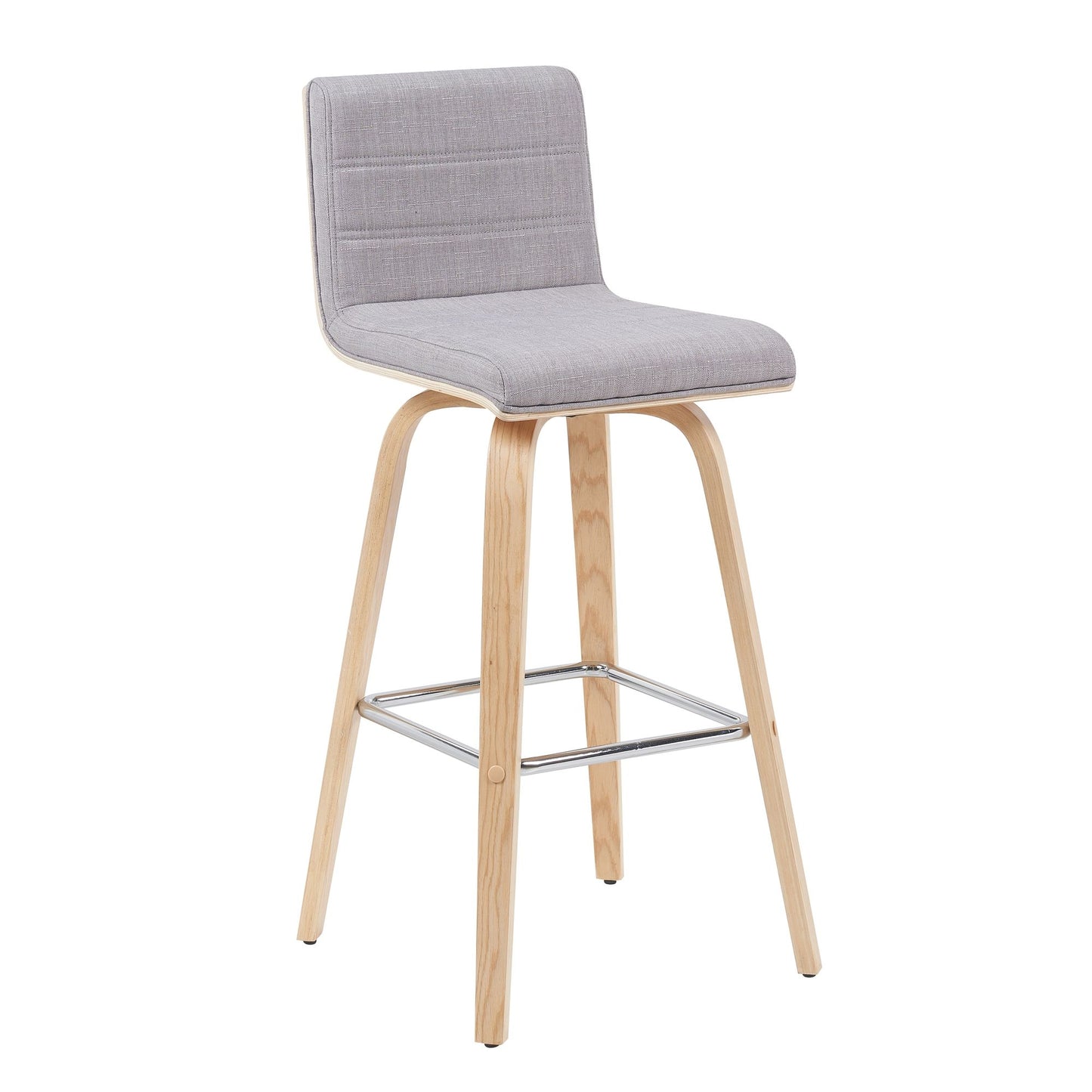 Vienna - Modern Swivel Bar Height Stool - Patterned Oak Wood Frame