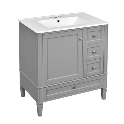 Bathroom Vanity With Sink, Storage Cabinet With 3 Drawers