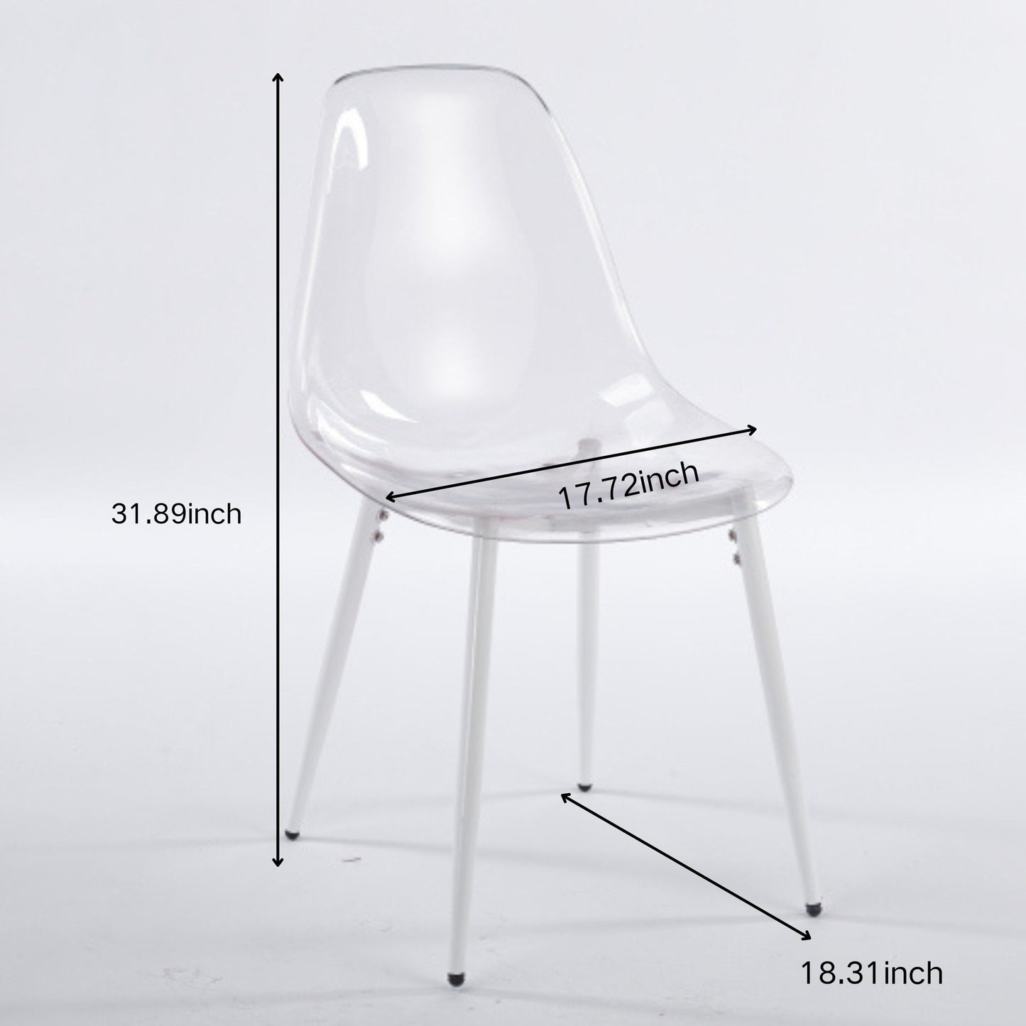 Transparent Dining Chair (Set of 4) - Matte White