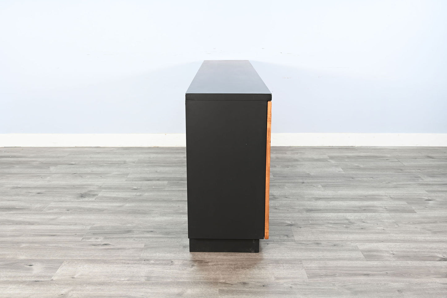 78" Media Console With Electric Fireplace - Black Magic / Rustic Acacia