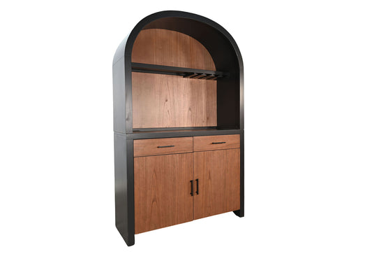 Arch Cabinet Bar Hutch Only - Black Magic / Cinder