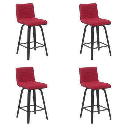 Vienna - Modern Counter Height Swivel Bar Stool - Black Brushed Wood Frame
