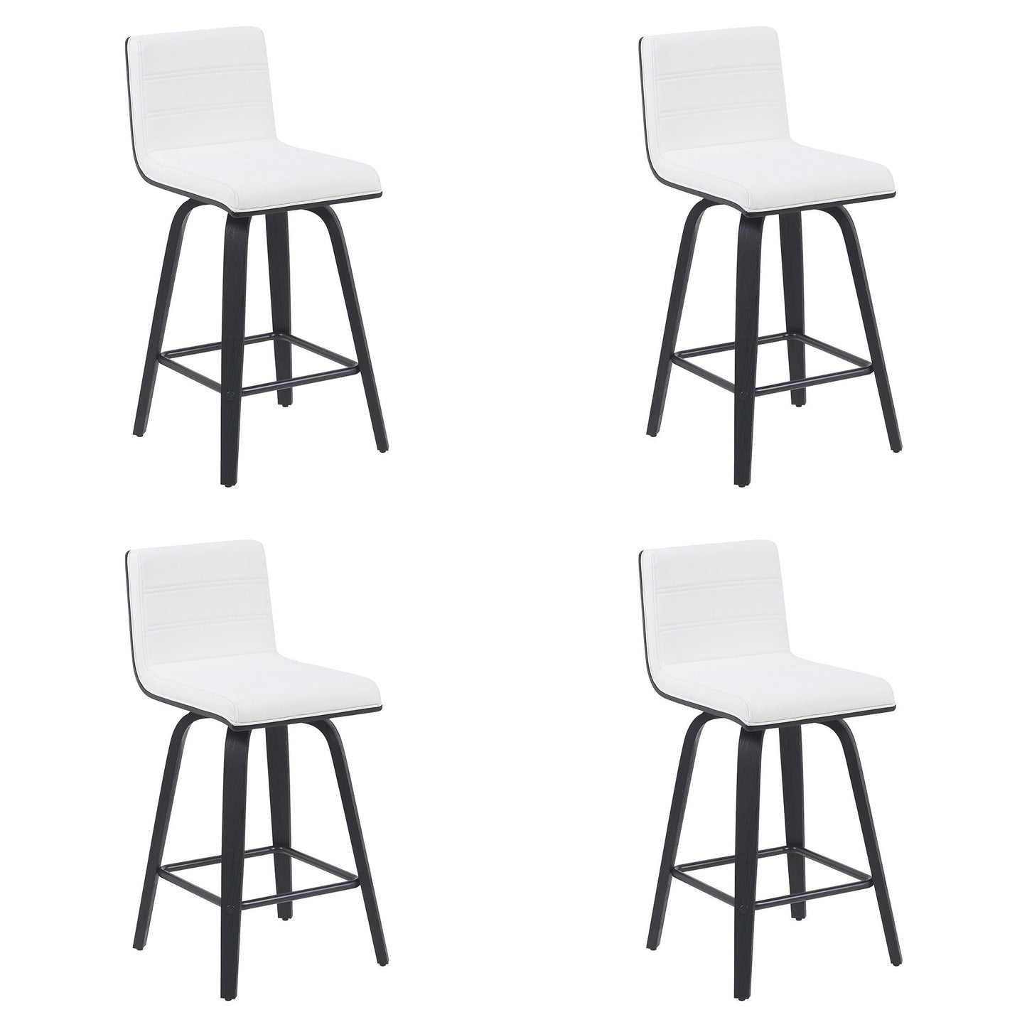 Vienna - Modern Counter Height Swivel Bar Stool - Black Brushed Wood Frame