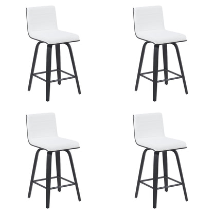 Vienna - Modern Counter Height Swivel Bar Stool - Black Brushed Wood Frame