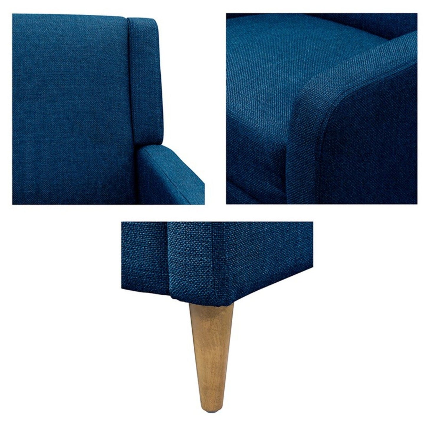 Upholstered Accent Armchair With Legs - Blue