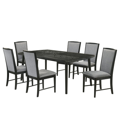 Skyline - Rectangle Dining Table With 6 Chairs - Black