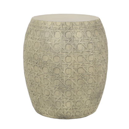Outdoor Lightweight Concrete Side Table - Antique Yellow