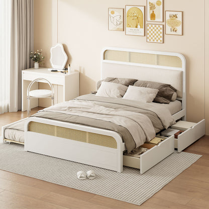 Platform Bed With Trundle And 2 Drawers