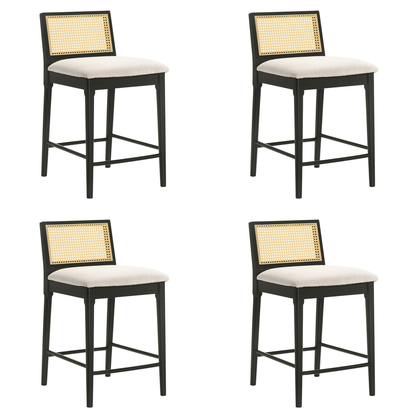 Tobias - Coastal Modern Wood Counter Height Kitchen Bar Stool