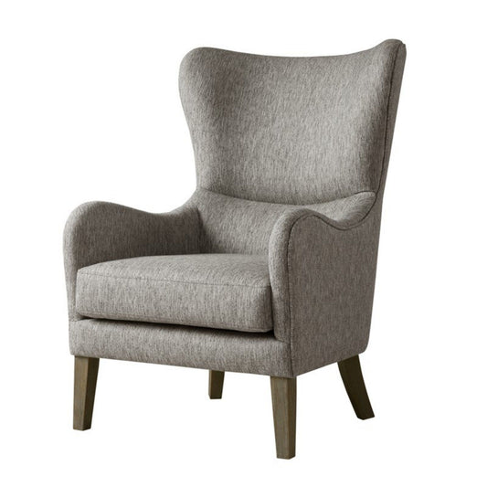 Arianna - Swoop Wing Chair With High Density Foam Support - Gray