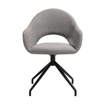 Pria - Swivel Upholstered Dining Chair (Set of 2) - Gray / Black