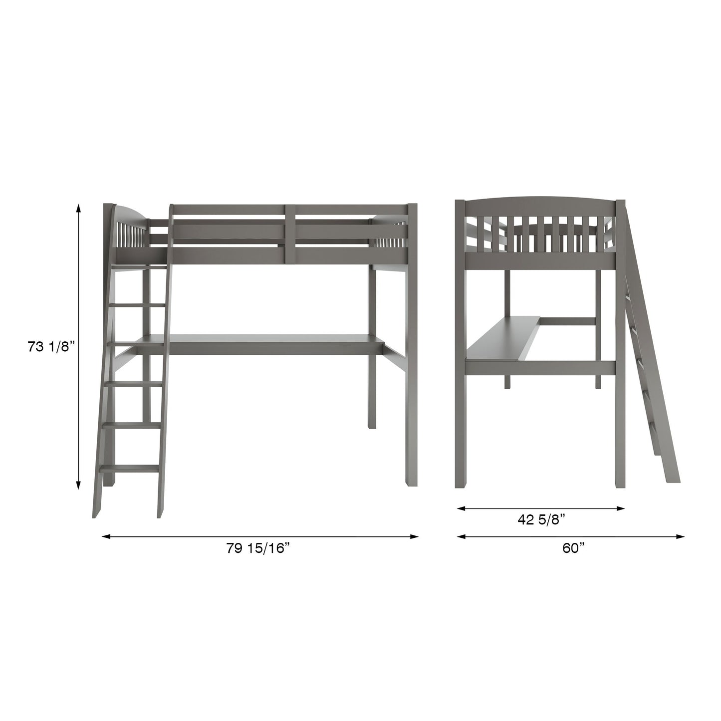 Everest - High Loft Bed With Desk And Storage