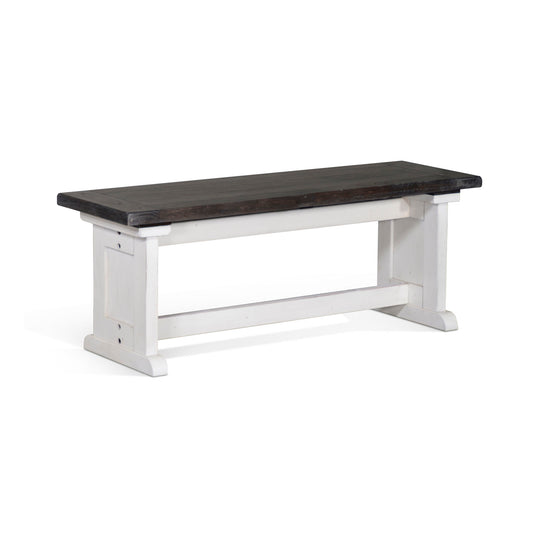 Carriage House - Wood Side Bench - Cottage White / Europen Dark