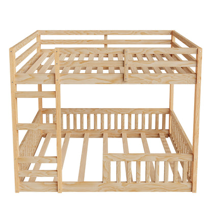 Stylish Bunk Bed With Ladder And Guardrails