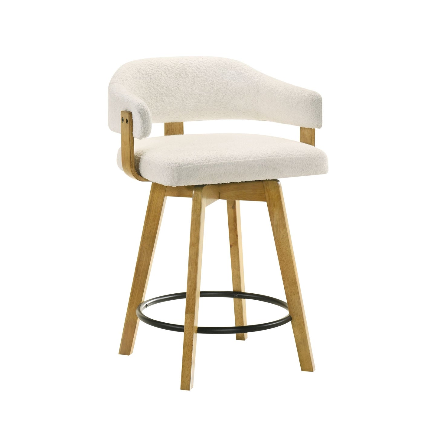 Callah - Contemporary Natural Wood Counter Height Kitchen Bar Stool
