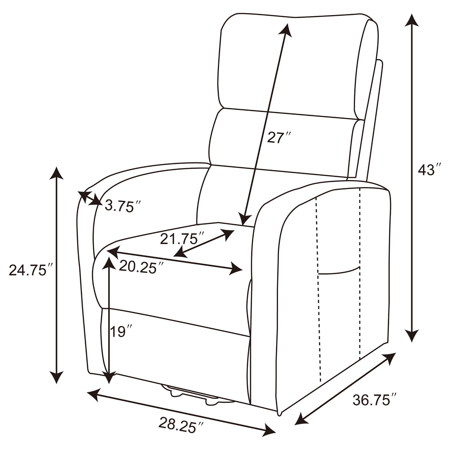 Royston - Upholstered Power Lift Recliner With Remote Comfort - Black