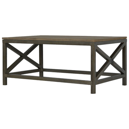 Industrial Cross Metal Coffee Table - Pewter