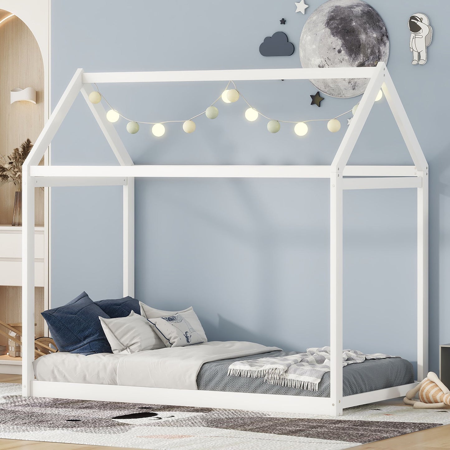 Wooden House Shaped Bed