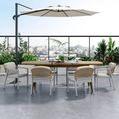Outdoor Dining Chair (Set of 2) Wicker Rattan Woven Patio Chairs, Waterproof Seating - Gray