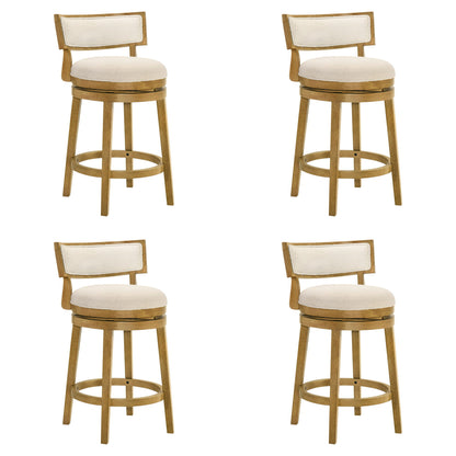 Noely - Modern Farmhouse Swivel Wood Counter Height Kitchen Bar Stool