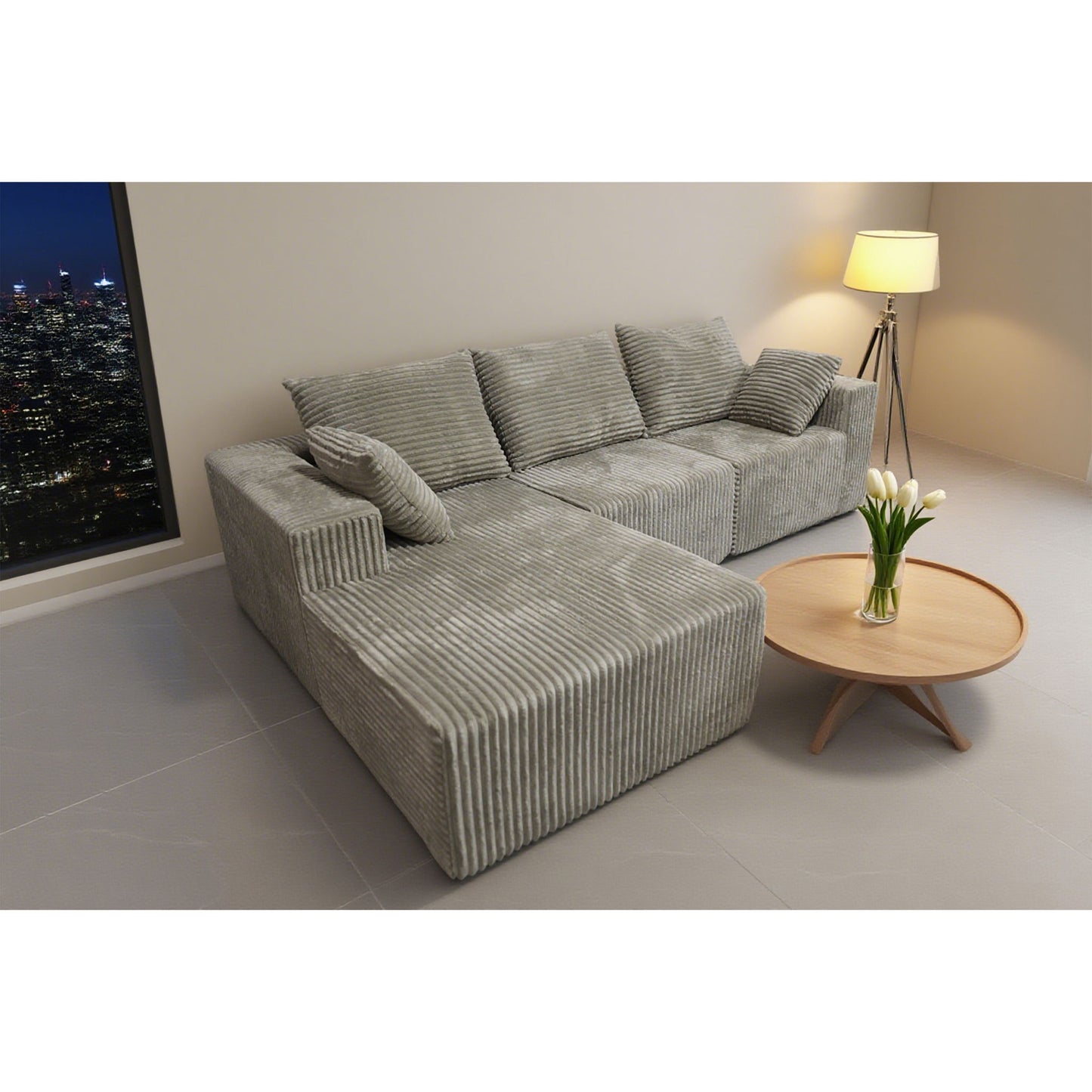 Corner Combination Sofa Sectional Couch With Soft Fabric