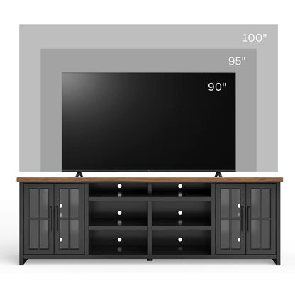 Essex - TV Stand Console For TVs Up To 100" - Black, Whiskey