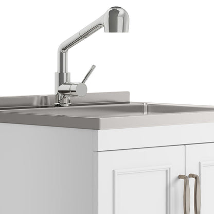 Cardinal - Laundry Cabinet With Faucet And Sink - White