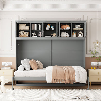 Murphy Modern Bed With Top Cabinets For Space Saving And Comfort